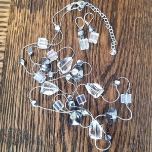 Premier Designs "Ice Crystal" necklace & earrings
